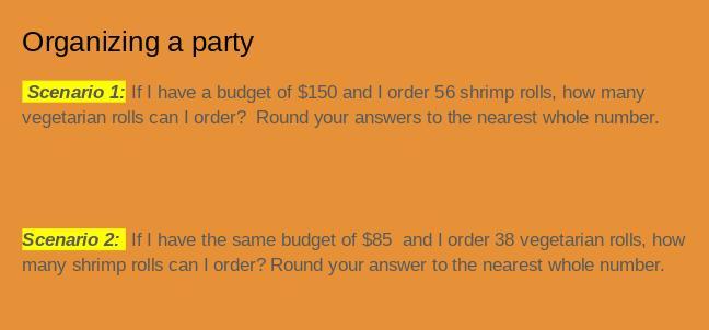 How do I solve both of the scenarios