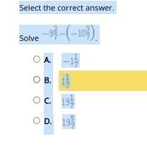Select The Correct Answer.Solve .A. B. C. D.