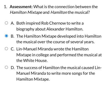 What is the connection between the Hamilton mix tape and Hamilton the musical?