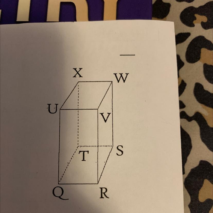 (17-20)Name the intersection of each pair of planes.Use the figure at the right to help you find the