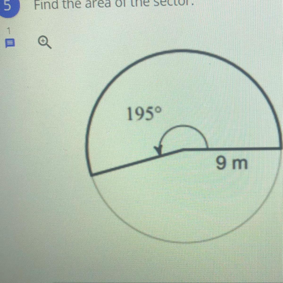 Find the area of the sector.1959 m