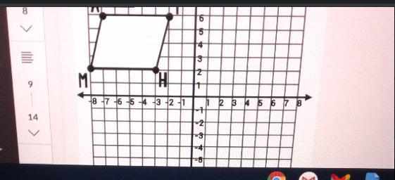 If the quadrilateral MATH was reflected over the y-axis , what is the coordinate pointnT'?