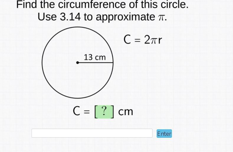 Find the circumference of this circle