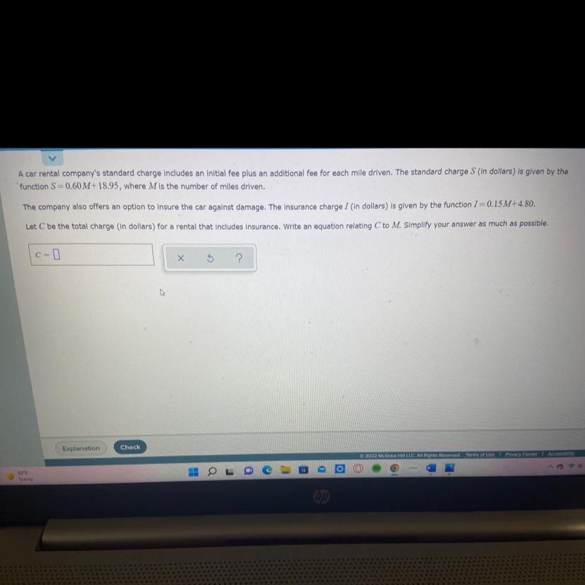 combining functions to write a new function that models a real world solution please help!!!