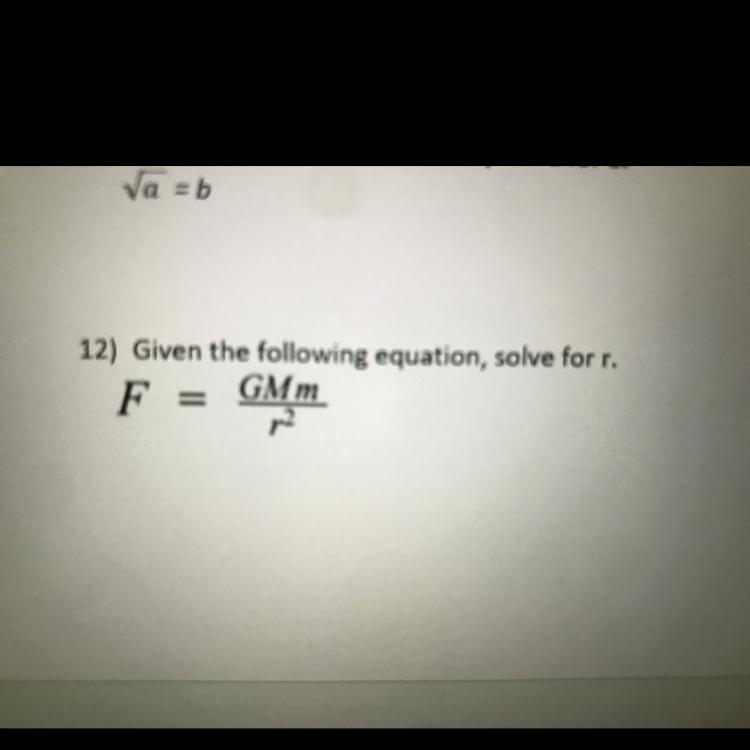 Given the following equation, solve for r.