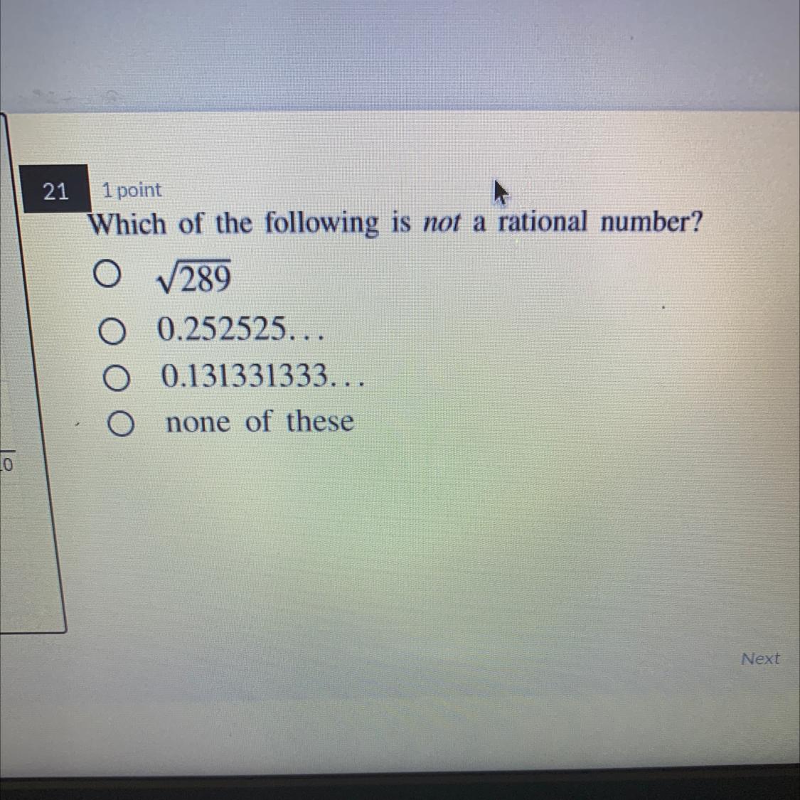 Which Of The Following Is Not A Rational Number