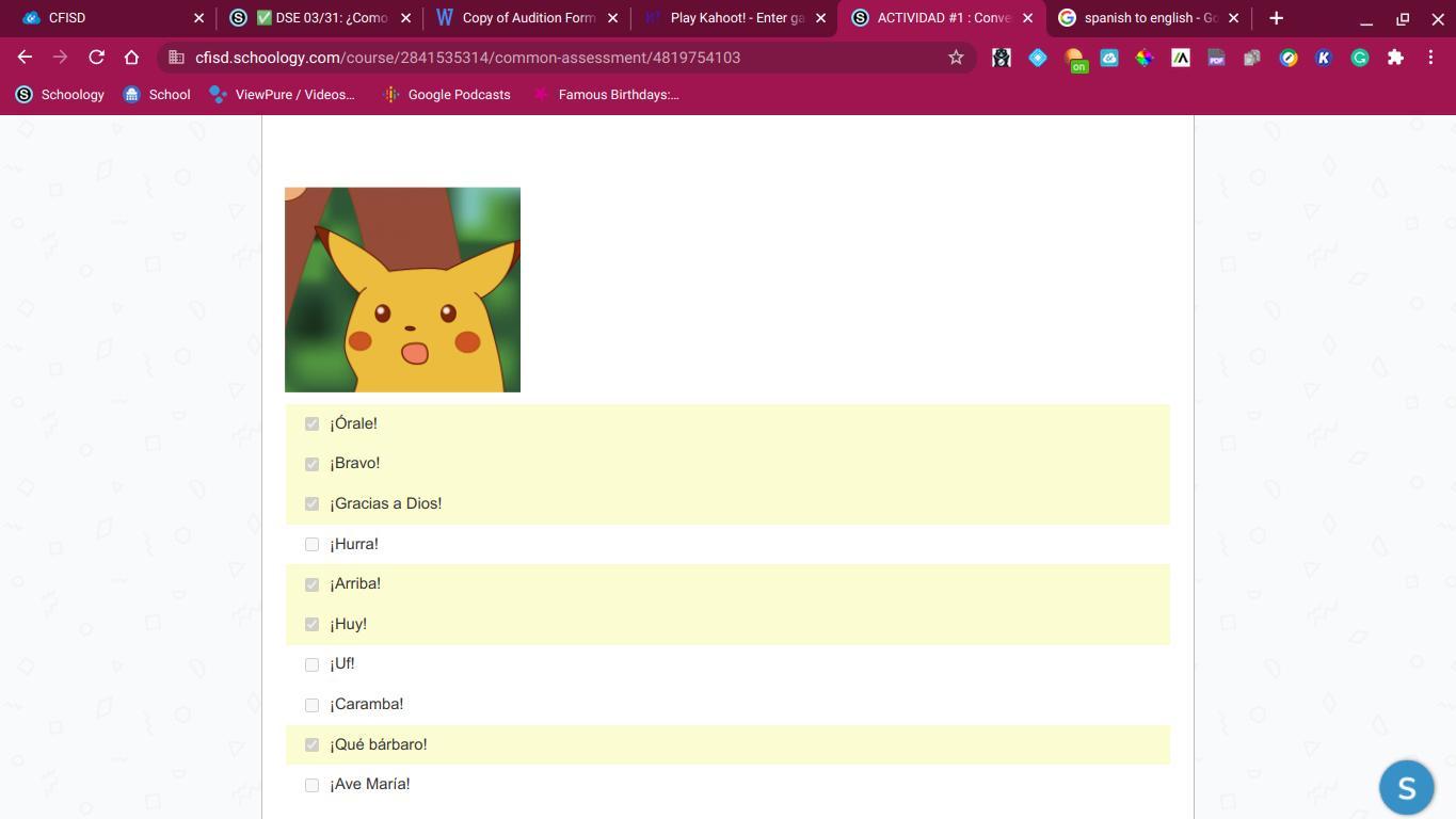 Please select all of the appropriate expression/interjections that go with this meme: