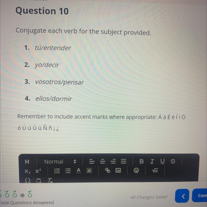 please conjugate the verb for each one ill give you brainlist 