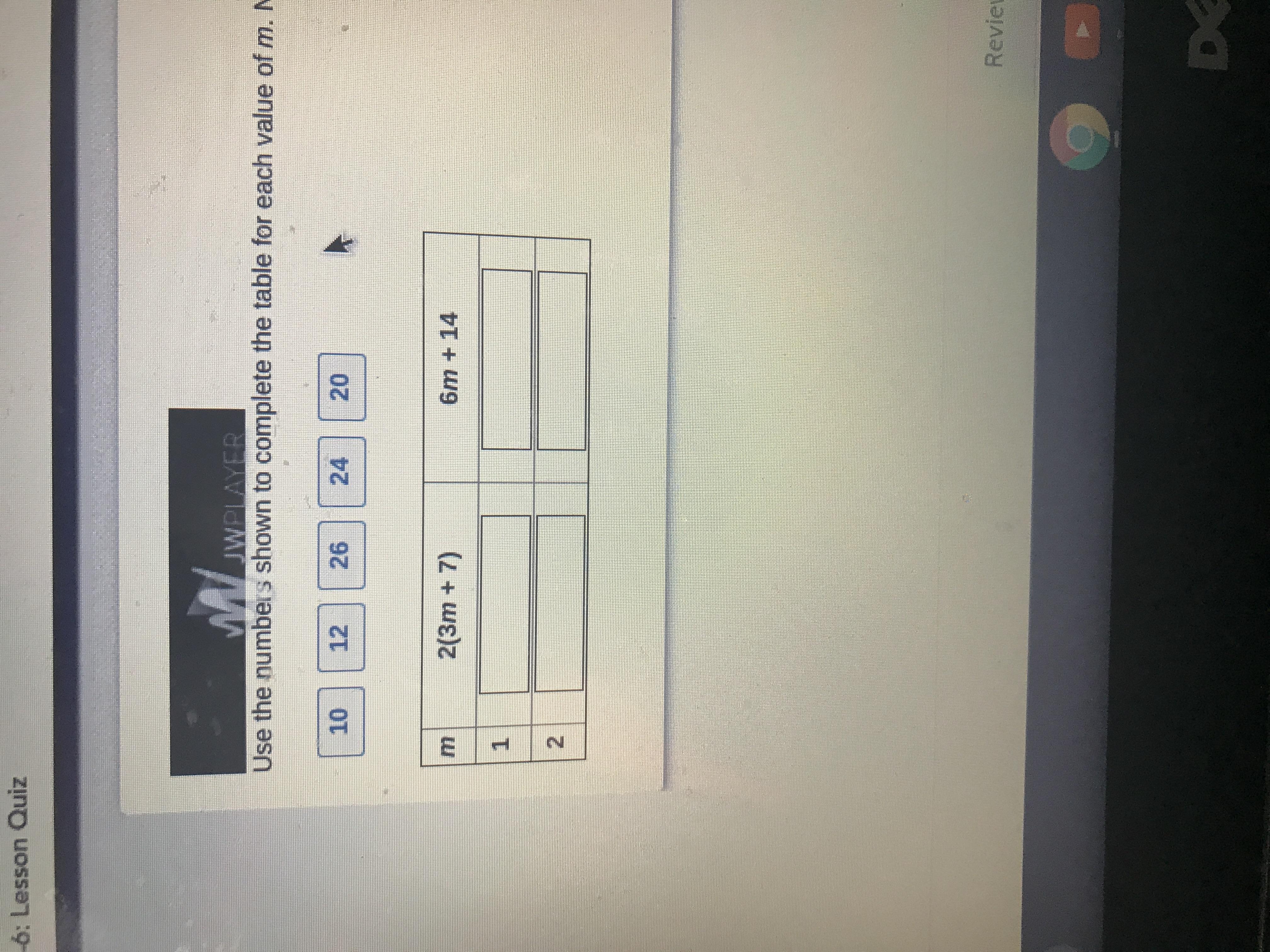 Use The Numbers Shown To Complete The Table For Each M Numbers May Be Used Once,more Than Once,or Not