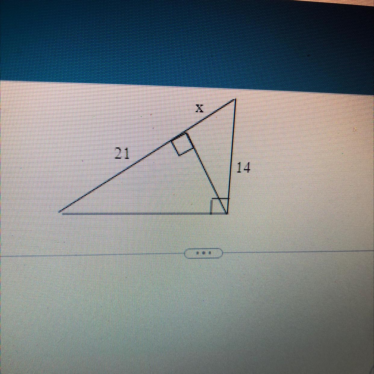 Find the value of x using the figure to the right.