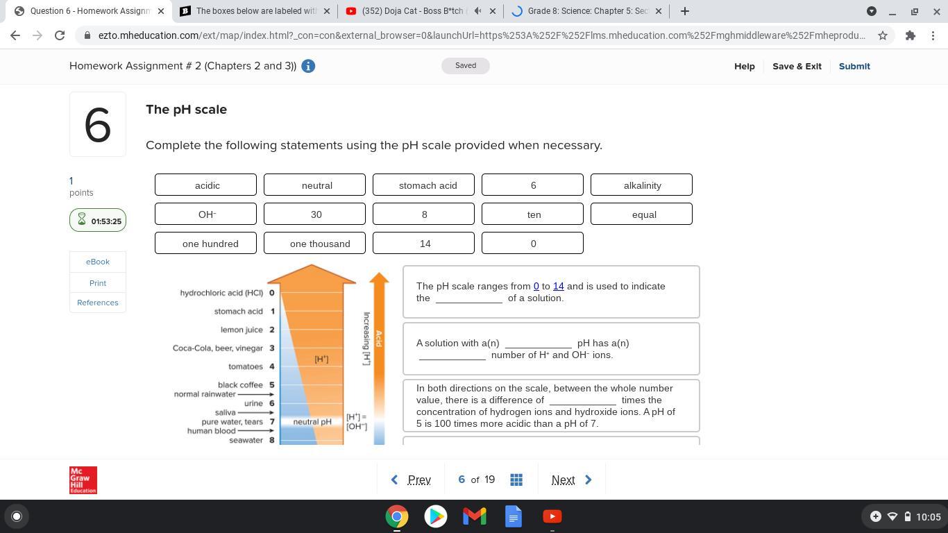 The pH scale ranges from ____________ to ____________ and is used to indicate the ____________ of a solution.