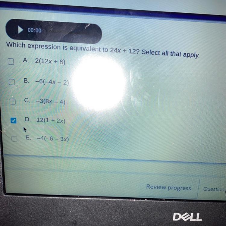 Which expression is equivalent to 24X +12 select all that apply HURRY I NEED TO TURN THIS IN SOON 
