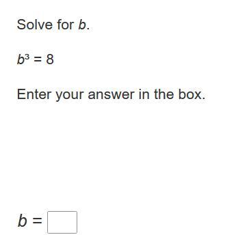 Question 10Solve for b.b = 8Enter your answer in the box.