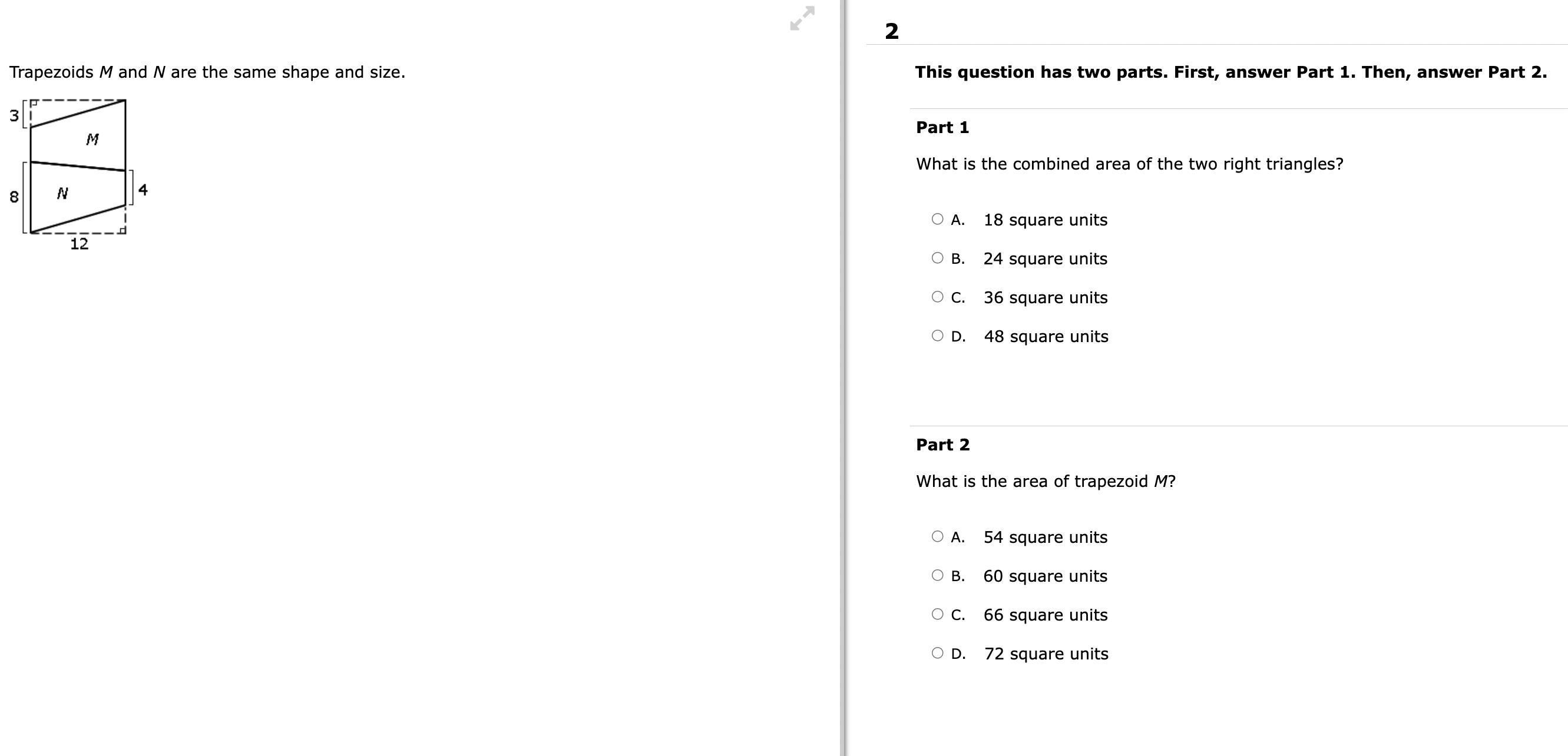This question has two parts. First, answer Part 1. Then, answer Part 2.