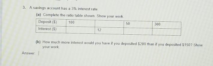How much interest would you have if you deposited $200 that if you deposited $150? 