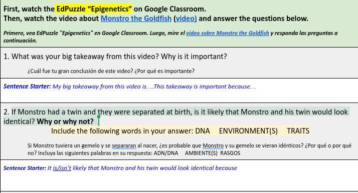 PLEASE HELPPPPPPP(Monstro the Goldfish &amp; Epigenetics)