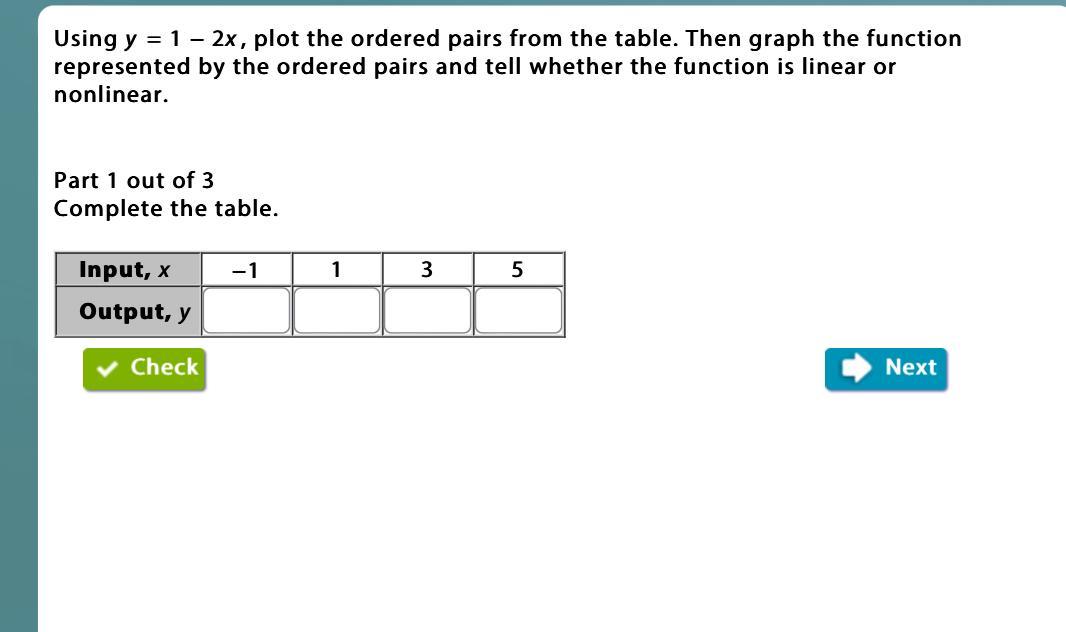 Using Y = 1 2x, Plot The Ordered Pairs From The Table. Then Graph The Function Represented By The Ordered