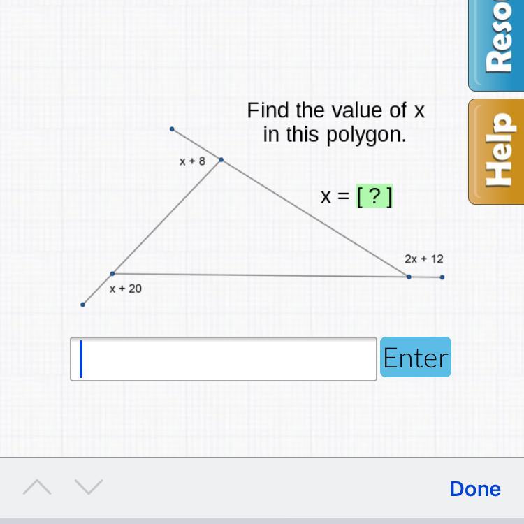 Find the value of x in this polygon