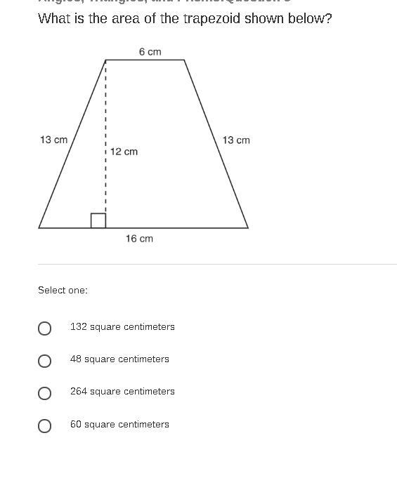 What Is The Area Of The Trapezoid Shown Below?