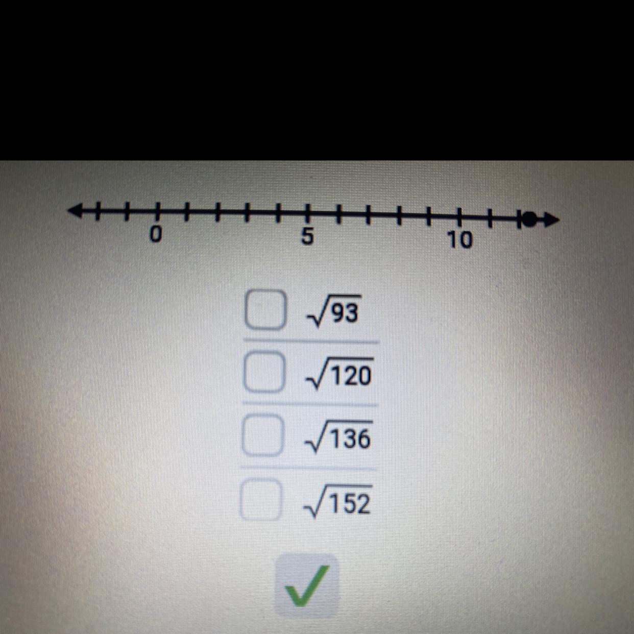 Which expression could have the value shown by the point on this number line? 