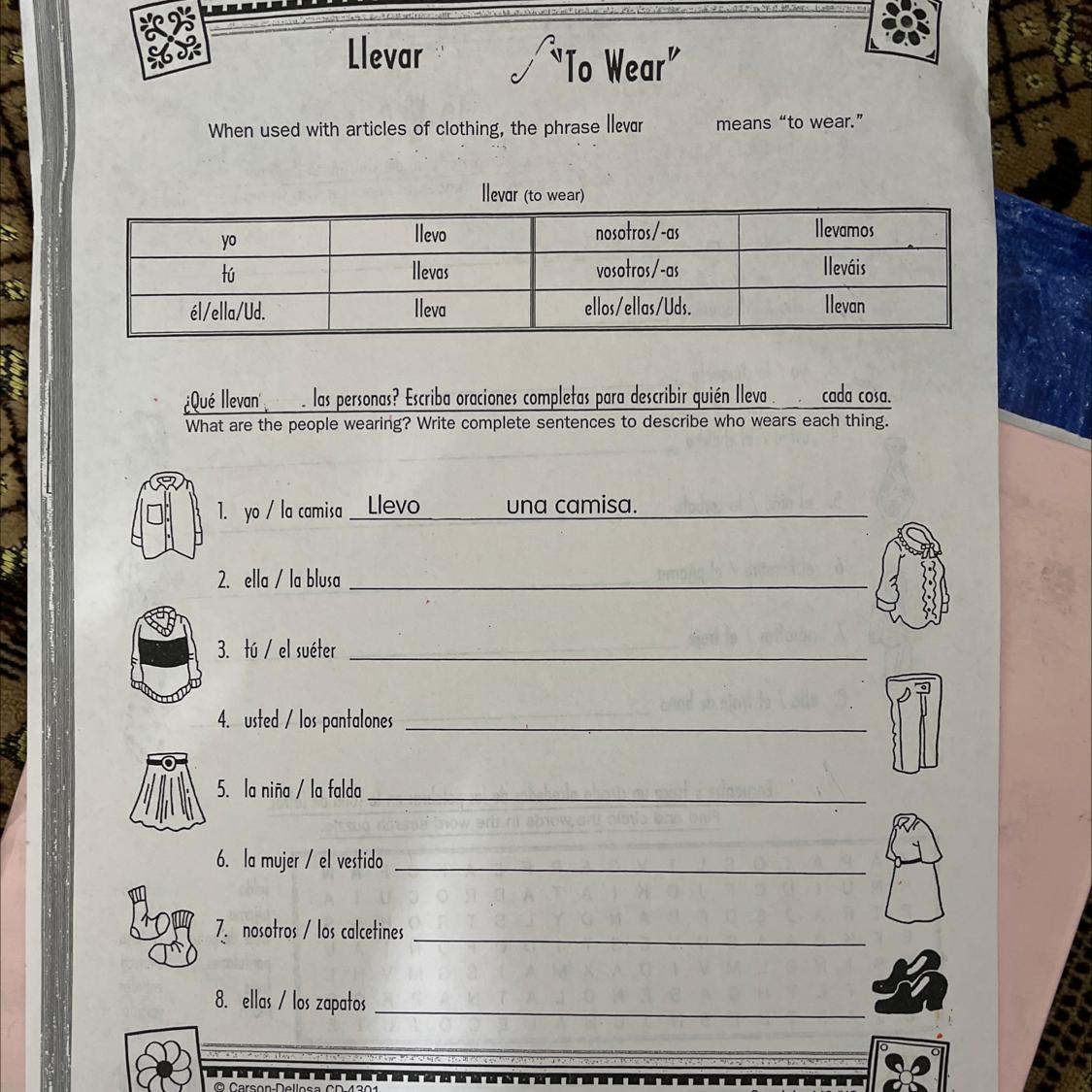 (spanish 1) help please !! giving brainlist to ANYONEE