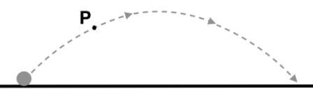 A ball is kicked at an angle with negligible air resistance as seen below.How is the total speed changing