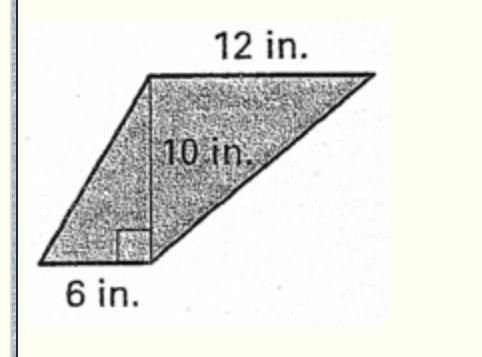 Help pleaseeee Referring to the figure, find the area of thetrapezoid shown.