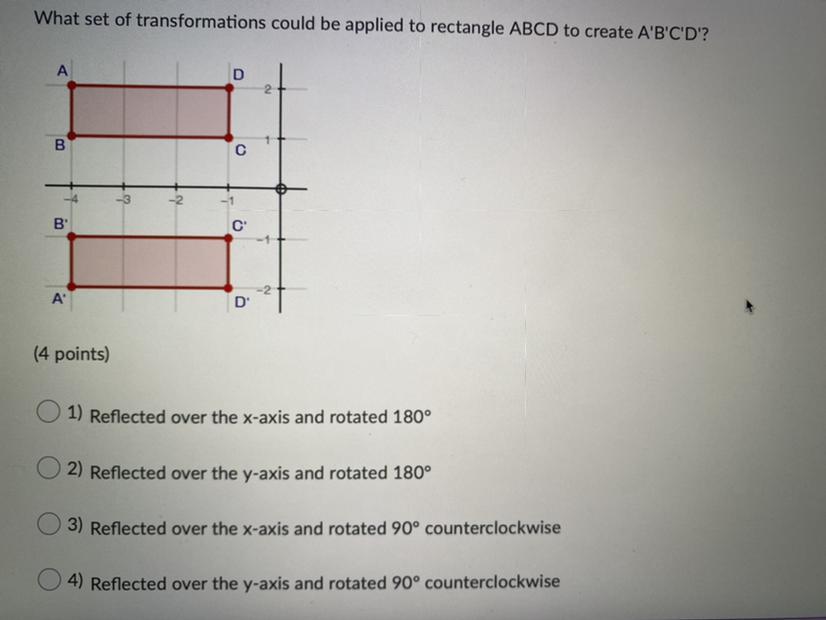 What set of transformations could be applied to rectangle ABCD to create A'B'C'D'?