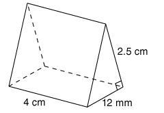 What is the volume of the following triangular prism?60 cm 33.75 cm 36 cm 312 cm 3