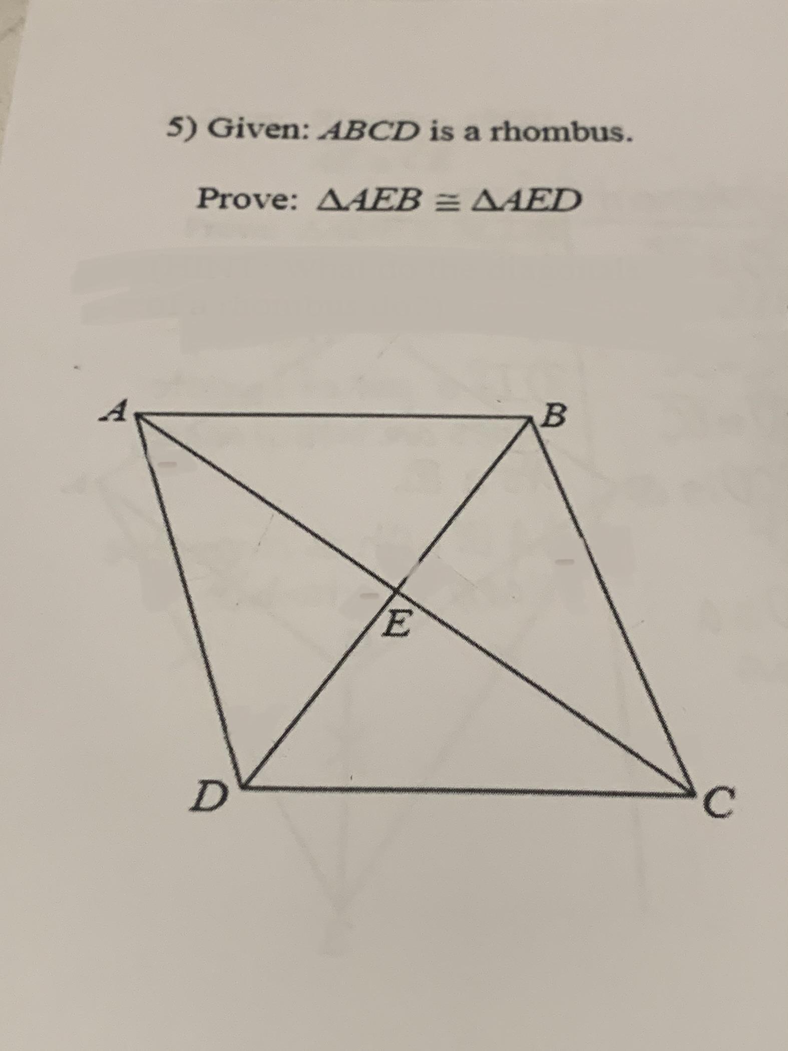 Complete this rhombus proof