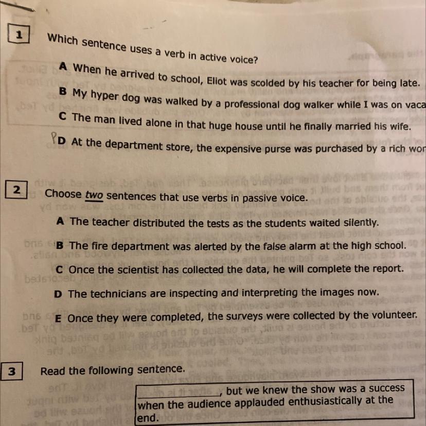 Can Someone Pls Help With Number Two, Its Active And Passive Voice