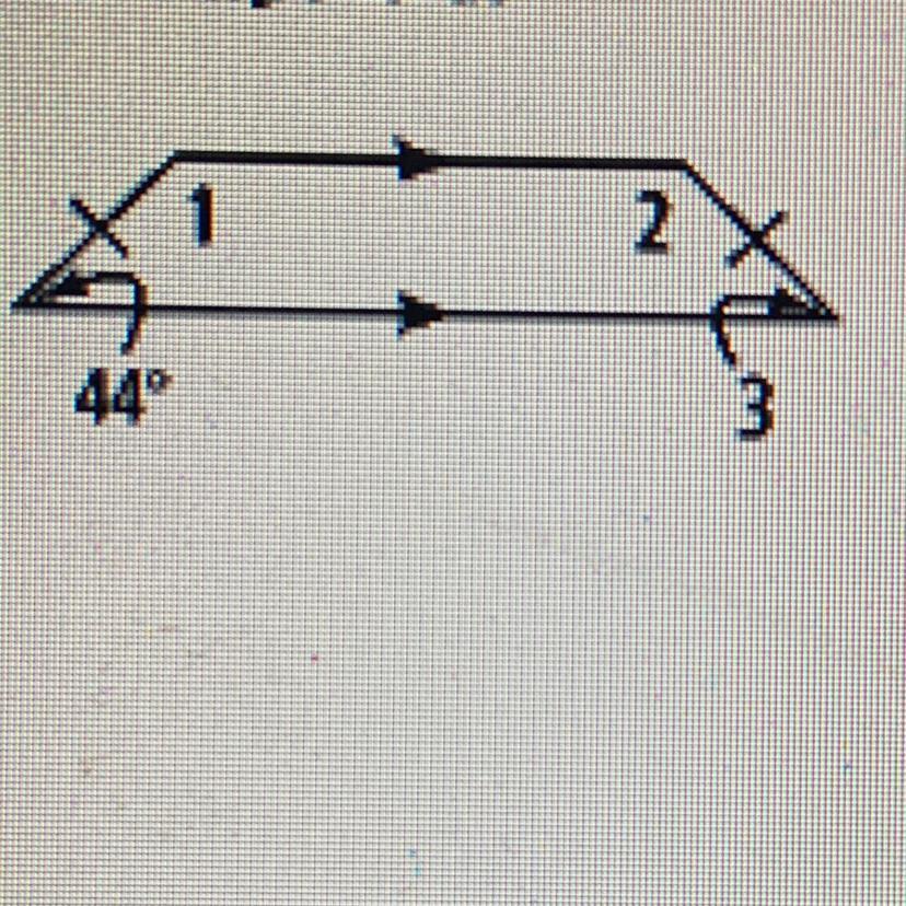 Find the measures of the numbered angles in the isosceles trapezoid.
