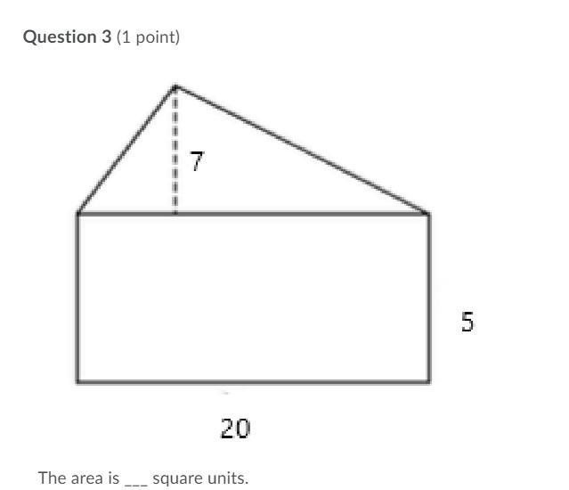the area is __ square units