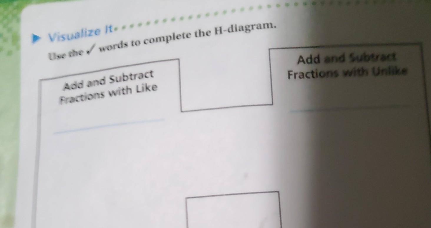 Use the check word to complete the H-diagram