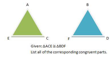 Hint: You should have three pairs of congruent corresponding angles AND three pairs of congruent corresponding