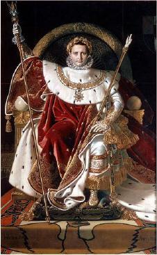 Answer The Following Question In 3-4 Complete Sentences. A Painting Of Napoleon Sitting On A Throne.