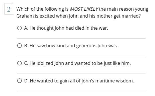 Which of the following is MOST LIKELY the main reason young Graham is excited when John and his mother