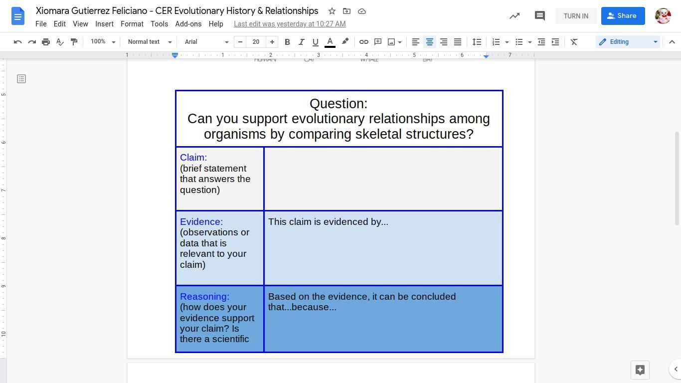 PLZ help with my science C-E-R THIS IS HARD I NEED HELP