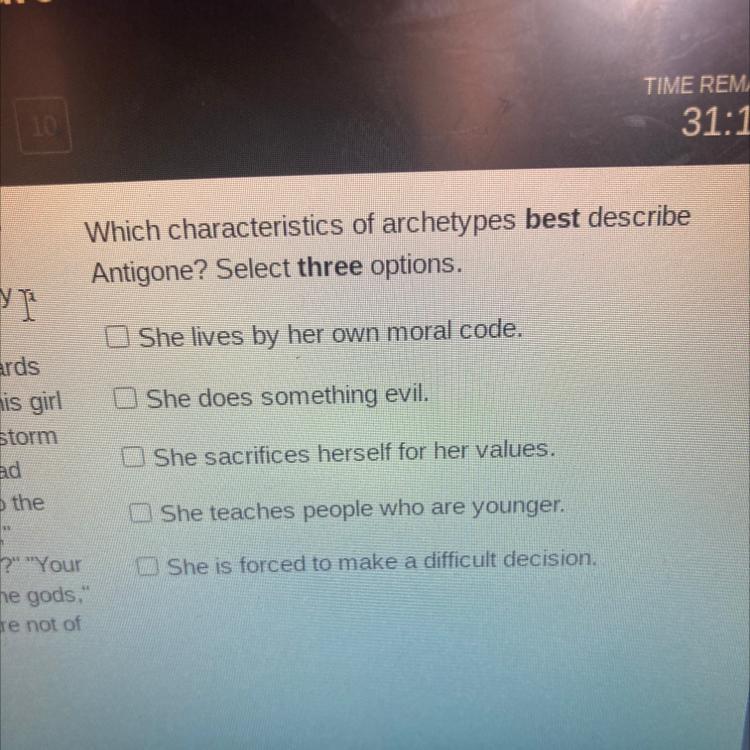 Which Characteristics Of Archetypes Best DescribeAntigone? Select Three Options? 