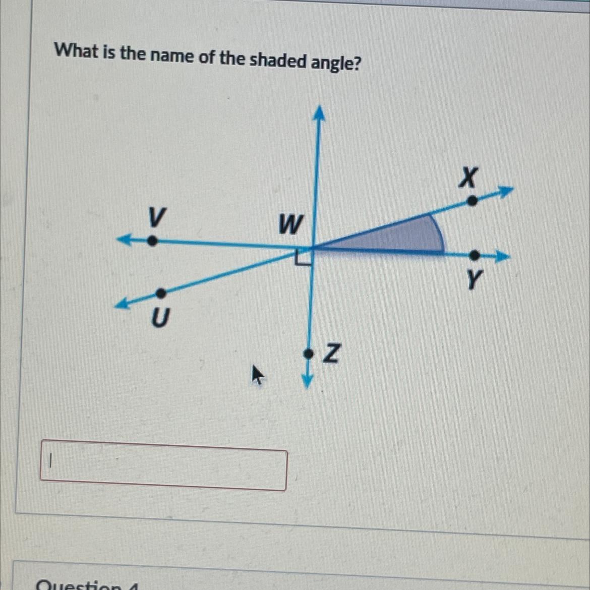 What is the name of the shaded angle