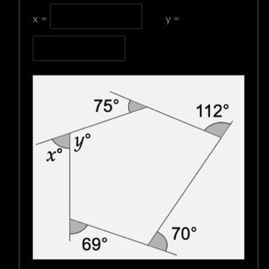 Find x and y. Write answer as number. Forexample: If answer is 31 type 31X =Y=