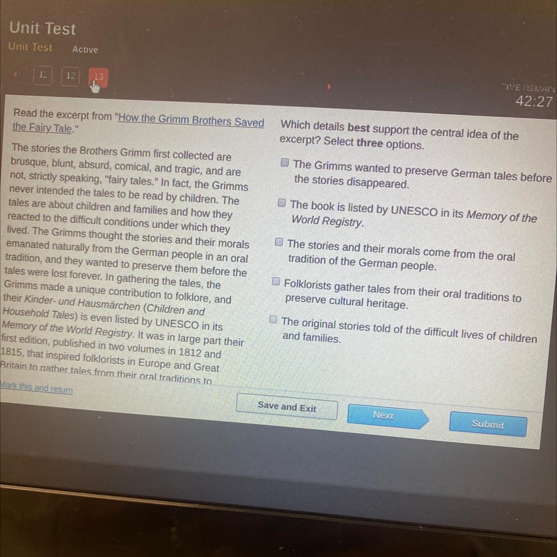 Which Details Best Support The Centra Idea Of The Expert? Select Three Options.