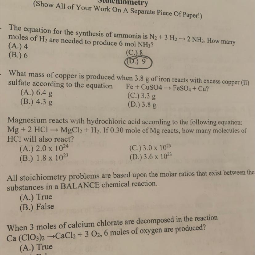 What mass of copper is produced when 3.8 G of iron reacts with the excess copper (H) sulfate according