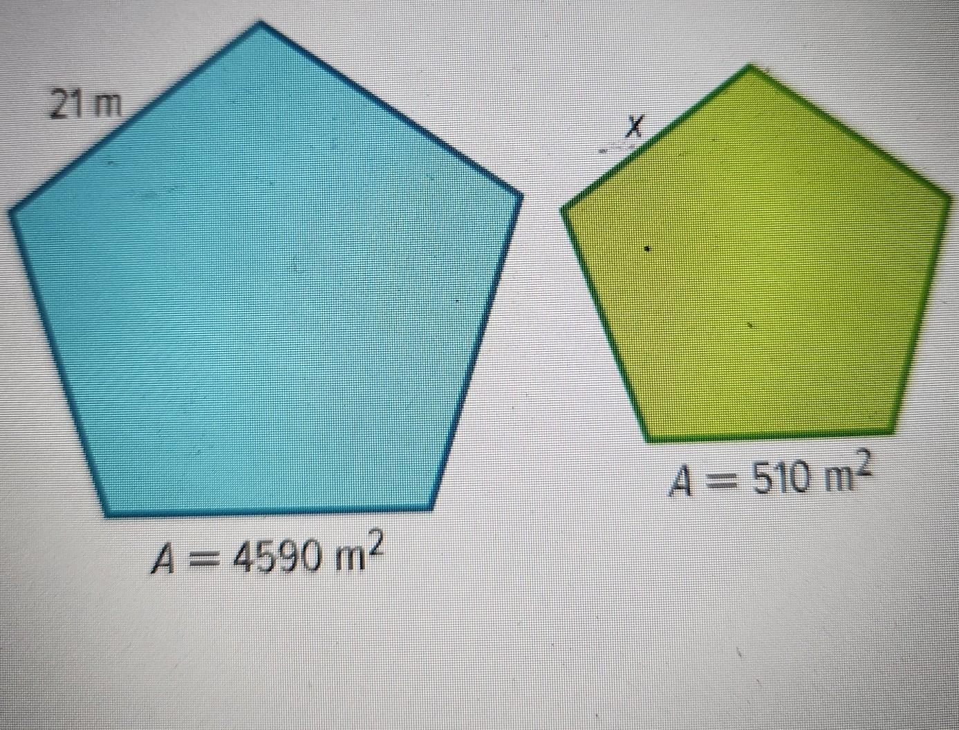 For the pair of similar figures, use the given areas to find the scale factor from the figure on the