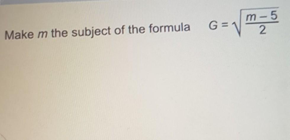 make m the formula 