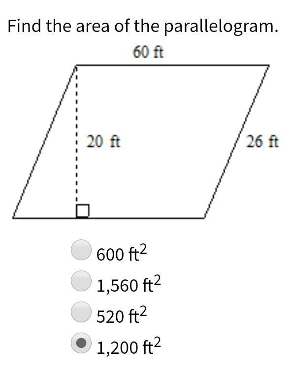 Find The Area Of The Parallelogram.