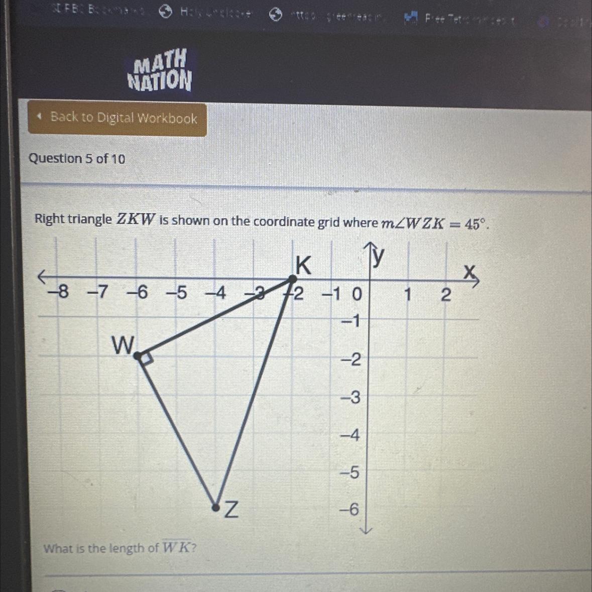The answer choices are:A. 4B. 2 radical 5C. 4 radical 2D. 2 radical 10
