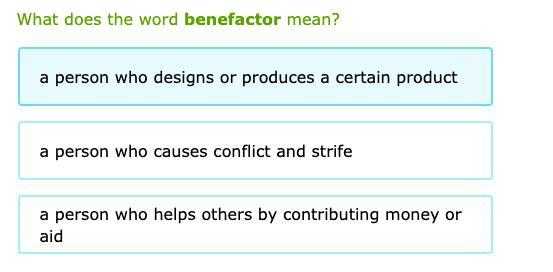 What does the word benefactor mean?