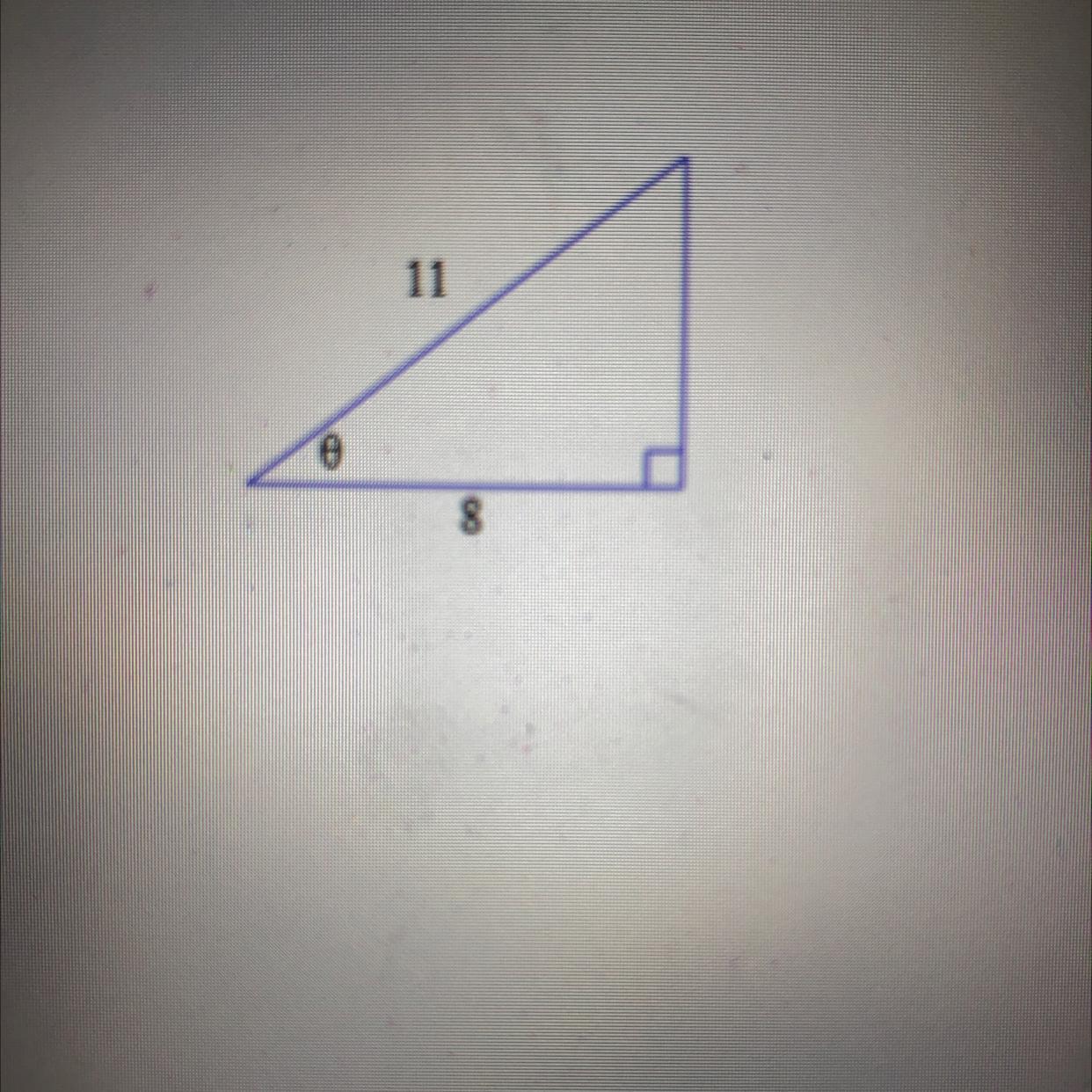 Find sin theta, sec theta, and tan theta, where theta is the angle shown in the figure. Give exact values,