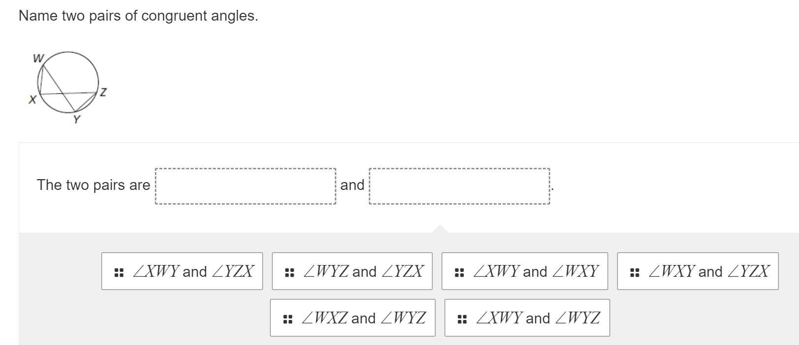 Name Two Pairs Of Congruent Angles